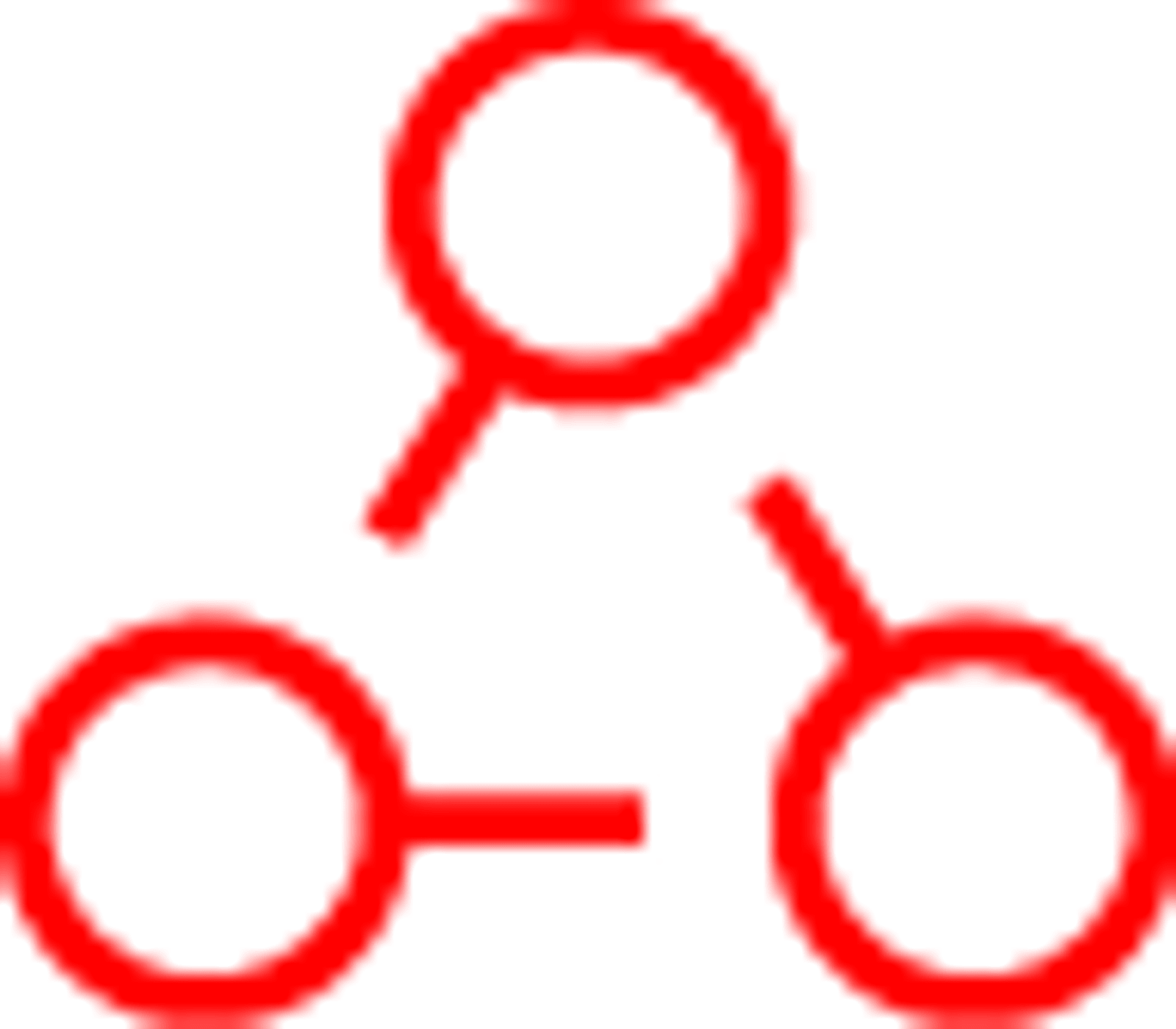 Icon von drei Kreisen die miteinander verbunden sind