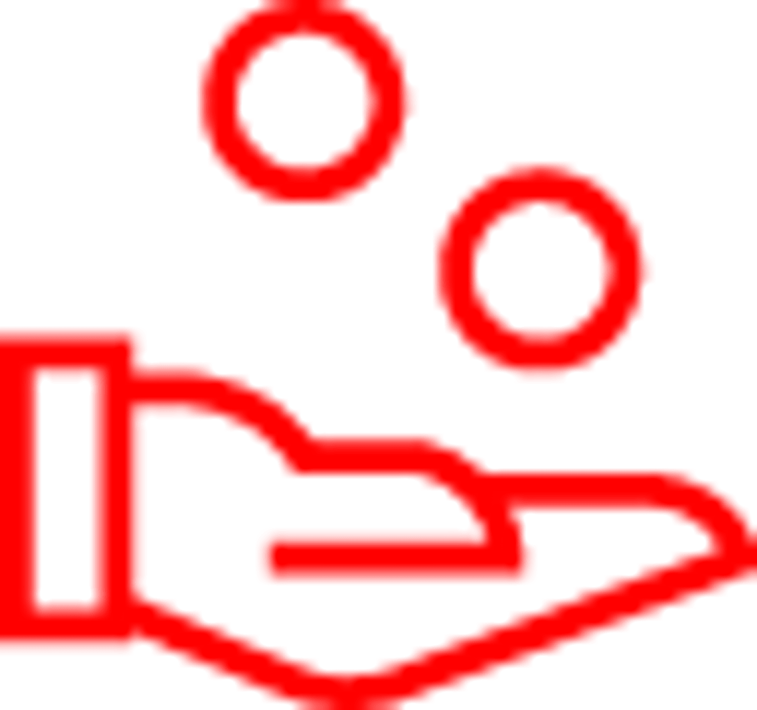 Icon von Hand mit Münzen