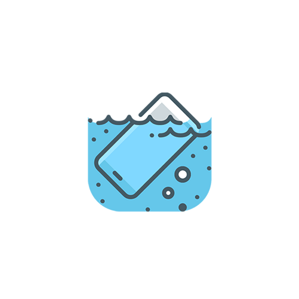 Icon Wasserschaden eines Smartphones