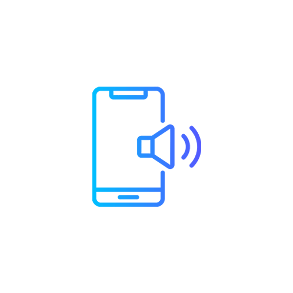 Icon Lautsprecher und Mikrofon eines Smartphones