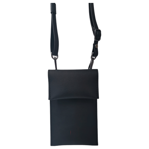 Image of itStyle Premium Universal Handyhülle mit Kordel Veganes Leder Schwarz Schwarz