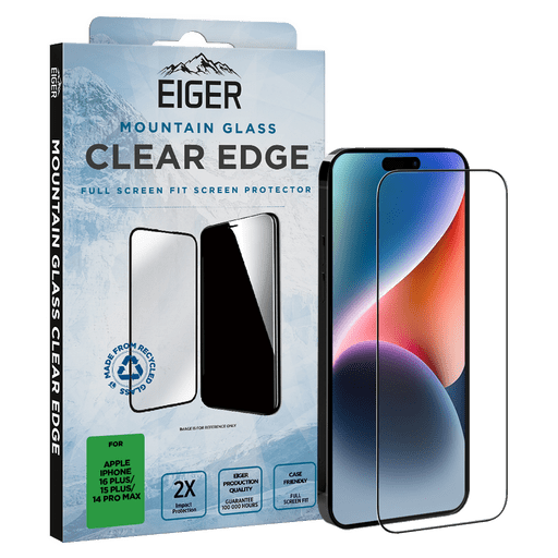 Eiger iPhone 15 Plus/16 Plus Displayschutzfolie 3D Glas