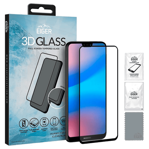 Image of Eiger Huawei P20 Lite 2019 Display-Schutzfolie 3D Glas Schwarz