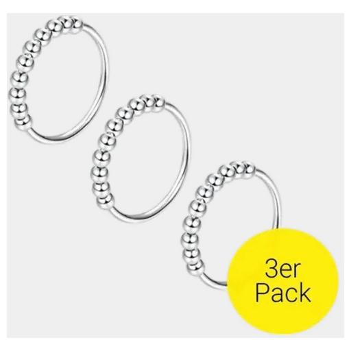 AK Kisten Basics Fidget Ring Anti-Stress Silver 3pc
