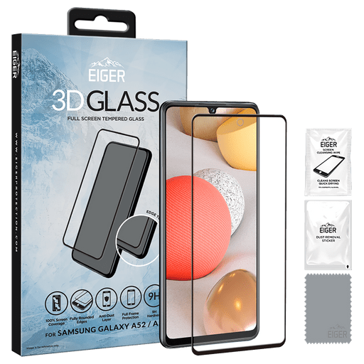 Eiger Galaxy A53/A52/A52s 5G Clear Edge Display-Schutzglas (Full Screen Fit)