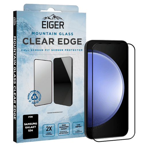 Eiger Galaxy S24/S25 Clear Edge Display-Schutzglas (Full Screen Fit)