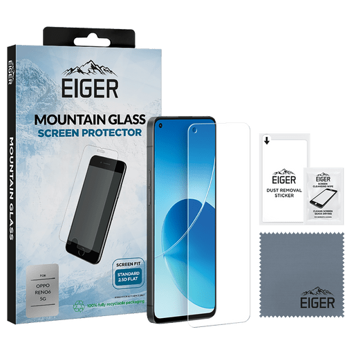 Image of Eiger Oppo Reno6 Display-Schutzfolie Glas flach Transparent