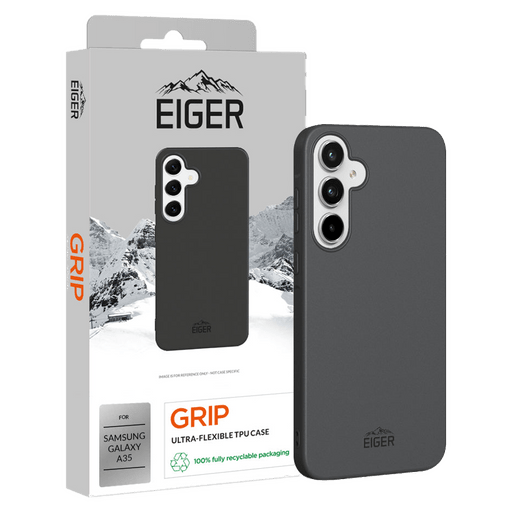 Bulk Eiger Galaxy A35 Grip TPU Backcover Black (b2b)