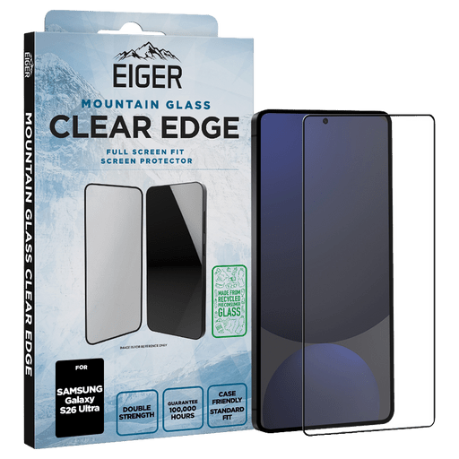 Eiger Galaxy S26 Ultra Clear Edge Display-Schutzglas (Full Screen Fit)