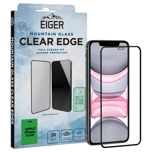 Eiger iPhone 11/XR Clear Edge Display-Schutzglas (Full Screen Fit)