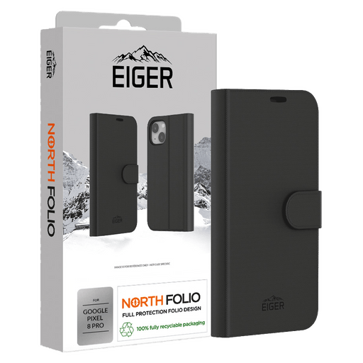 Eiger Google Pixel 8 Pro North Folio Bookcover Black
