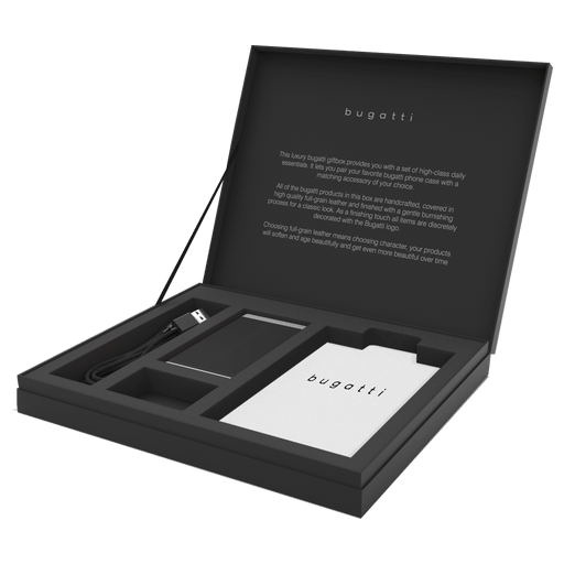 Bugatti Giftbox 6000mAh 3in1 cable + Powerbank Black