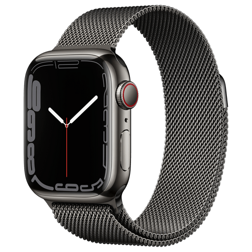 Image of Apple Watch Series 7 GPS LTE 41mm Stainless Steel Milanese none Graphit