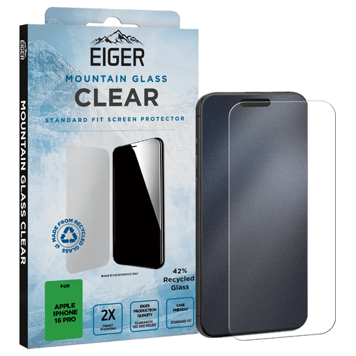 Eiger iPhone 16 Pro/17/17 Pro Clear Glass Screen Protector