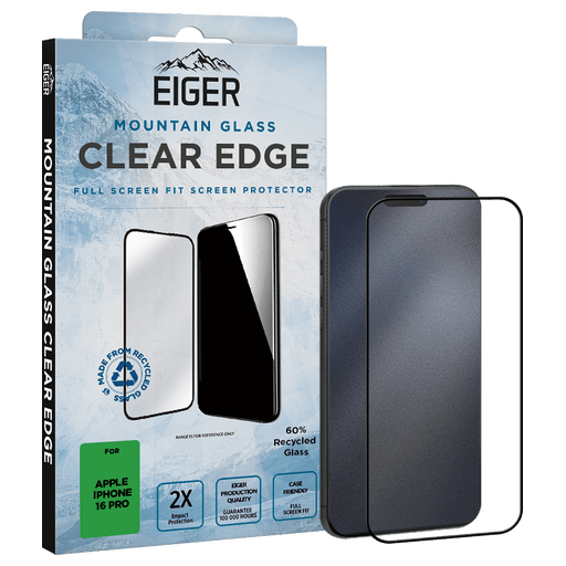 Eiger iPhone 16 Pro Clear Edge Display-Schutzglas (Full Screen Fit)