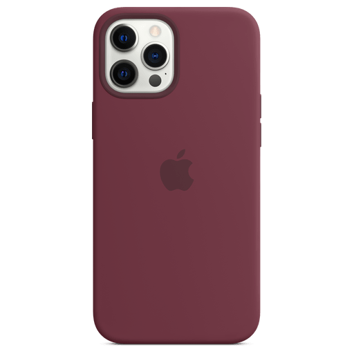 Image of Apple iPhone 12 Pro Max Handyhülle Silikon mit MagSafe Pflaume Rot