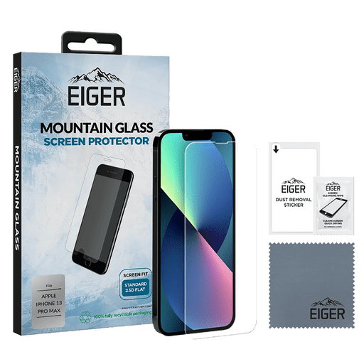 Eiger iPhone 14 Plus/13 Pro Max Display-Schutzfolie Glas Flach