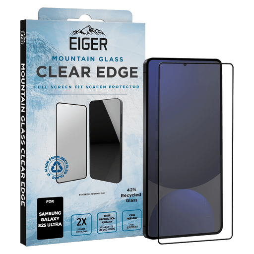 Eiger Galaxy S25 Ultra Clear Edge Display-Schutzglas (Full Screen Fit)