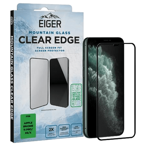 Eiger iPhone 11 Pro/Xs/X Clear Edge Display-Schutzglas (Full Screen Fit)