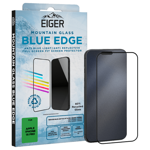 Eiger iPhone 16 Pro Blue Edge Display-Schutzglas