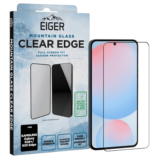 Eiger Galaxy S26+ Clear Edge Display-Schutzglas (Full Screen Fit)