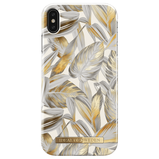 Image of iDeal of Sweden iPhone Xs Max Handyhülle Leaves Silber Gold