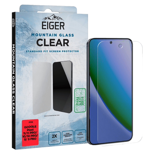 Image of Eiger Pixel 11/11 Pro/10/10 Pro/9/9 Pro Clear Display-Schutzglas (Standard Fit)