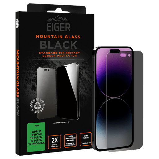 Eiger iPhone 15 Plus/15 Pro Max/16 Plus Display-Schutzglas Privacy
