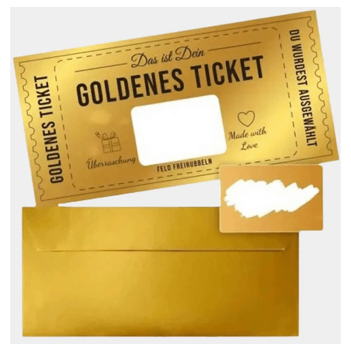 AK Kisten Basics Golden Ticket Scratch Card DIY Voucher