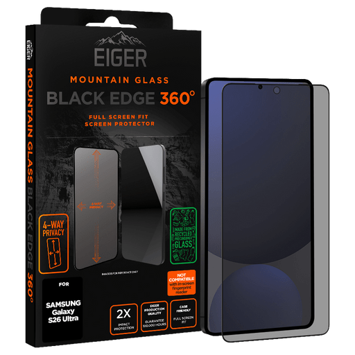 Eiger Galaxy S26 Ultra Black Edge 360 Screen Protec Privacy