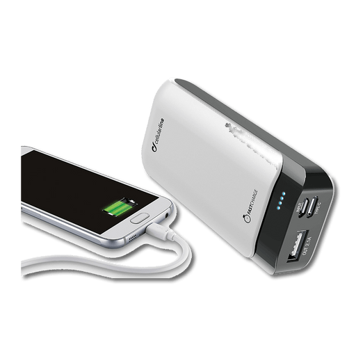 Image of cellularline Powerbank 5200 mAh Fast Charge USB C Weiss Weiss