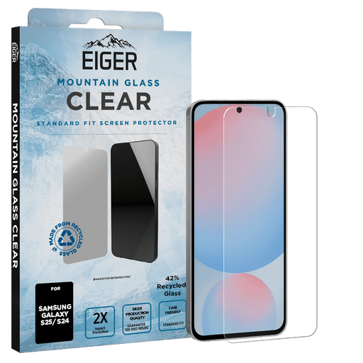 Eiger Galaxy S25/S24 Clear Glass Screen Protector