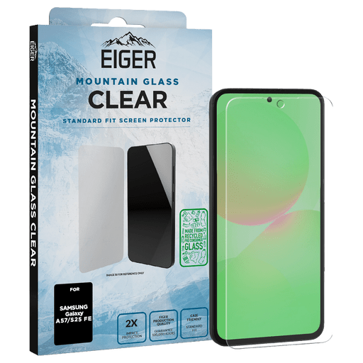 Eiger Galaxy A57/S25 FE Clear Display-Schutzglas (Standard Fit)
