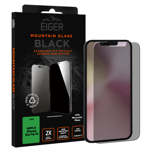 Eiger iPhone 16e/13/13 Pro/14 Display-Schutzglas Privacy
