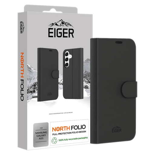 Eiger A55 North Folio Bookcover Black (b2b)