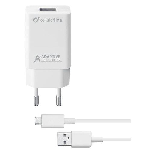 Image of cellularline Ladegerät 220V Micro USB Weiss mit Kabel Weiss