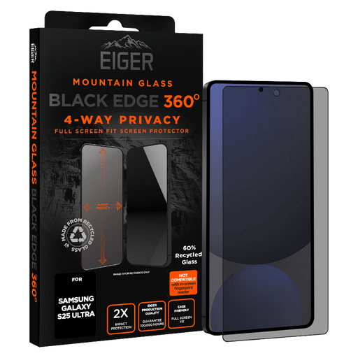 Eiger Galaxy S25 Ultra Black Edge 360 Screen Protec Privacy