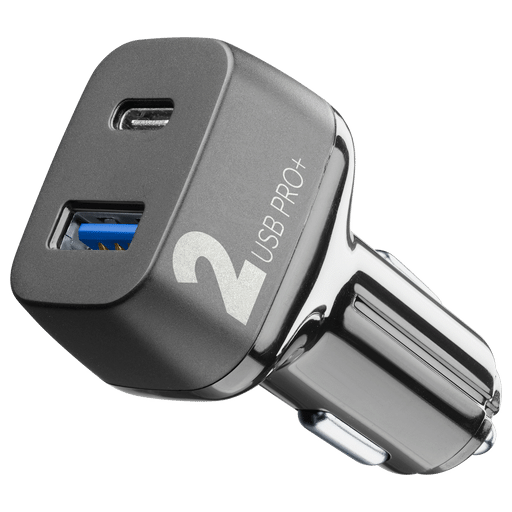 Image of cellularline Handy Ladegerät 12V USB + USB C fast charging Schwarz Schwarz