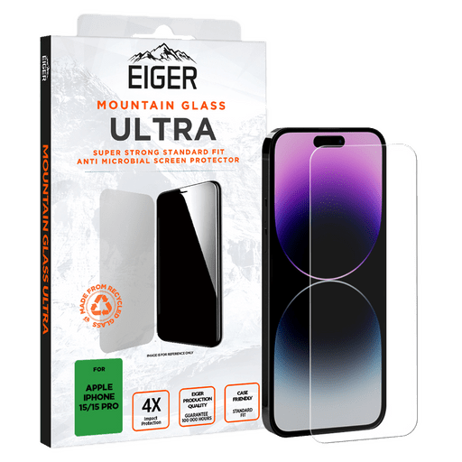 Eiger iPhone 15/ 15 Pro Display-Schutzfolie 2.5 Glas