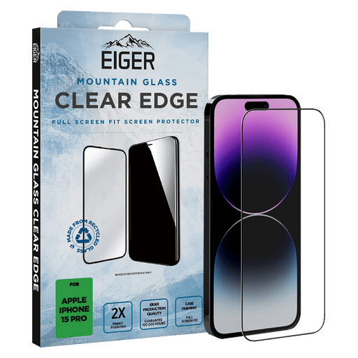 Eiger iPhone 15 Pro Clear Edge 3D Glass Screen Protector