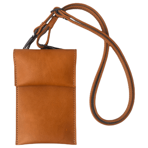 Image of itStyle Premium Universal Handyhülle mit Kordel Veganes Leder Cognac Braun