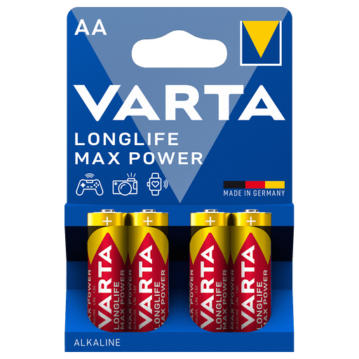 Varta MaxiTech 1.5V Alkaline AA/LR6 Mignon Batterie (4er-Blister)