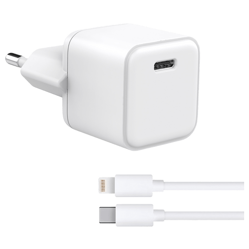 Image of itStyle Premium Ladegerät 220V USB C zu Lightning 20W separates Kabel Weiss Weiss