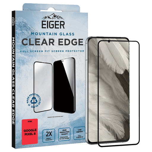 Eiger Google Pixel 8 Clear Edge Display-Schutzglas (Full Screen Fit)