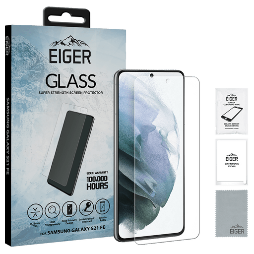 Image of Eiger Samsung Galaxy S21 FE 5G screen protector 2.5D flach Glas Transparent