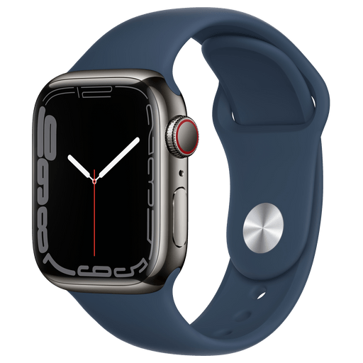 Image of Apple Watch Series 7 GPS LTE 41mm Stainless Steel Sport Band 32 GB Graphit