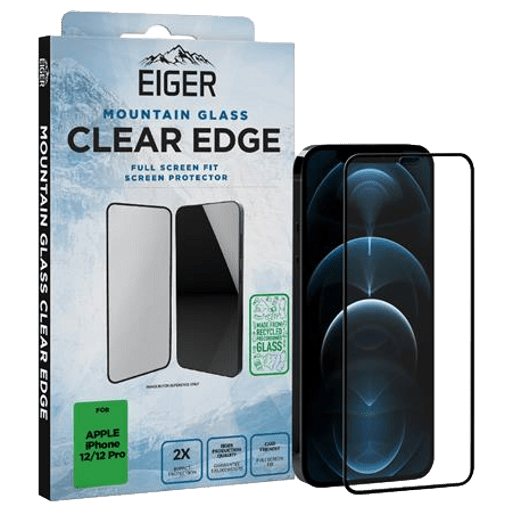 Eiger iPhone 12/12 Pro Clear Edge Display-Schutzglas (Full Screen Fit)