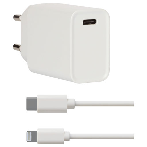 Image of itStyle Ladegerät 220V USB C to Lightning 20W separates Kabel Weiss Weiss