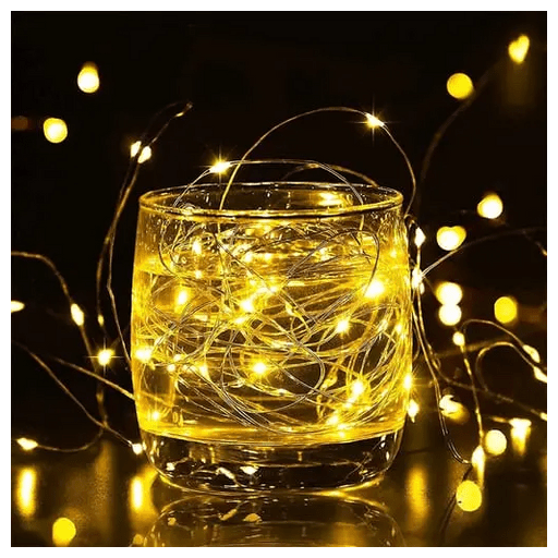 Apfelkiste 50 LED's Deko Draht Lichterkette 8 Modi + Fer (5m)
