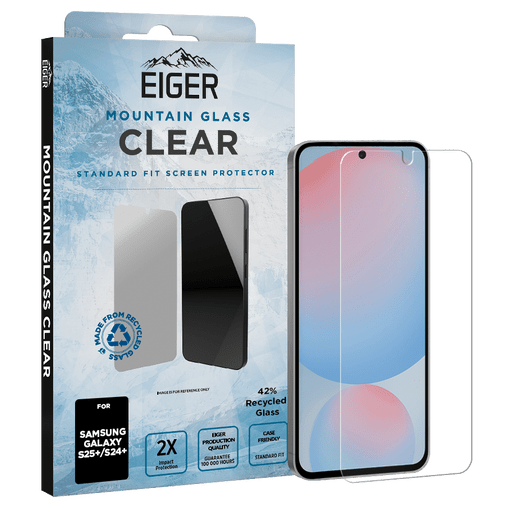 Eiger Galaxy S25+ Clear Display-Schutzglas (Standard Fit)